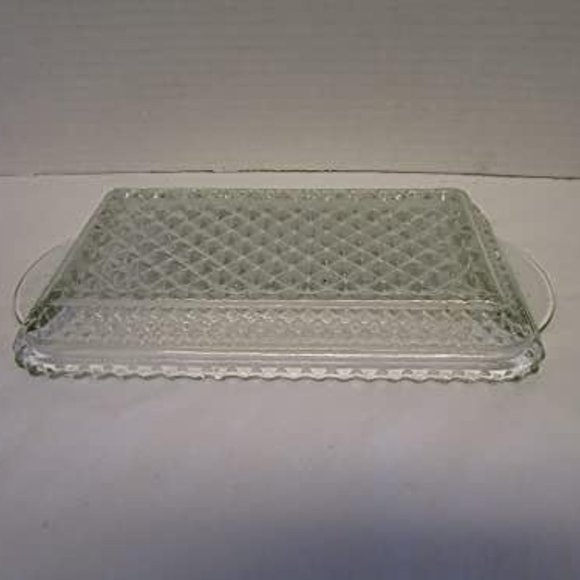 Antique Glass relish tray Anchor Hocking Wexford Pattern Approx 9x5 - Picture 4 of 4